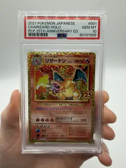 Pokemon PSA 10 Gem Mint Japanese 25th Anniversary Charizard Holo 001/025 - Image 1