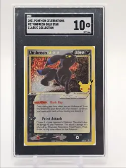UMBREON 2021 POKEMON CELEBRATIONS GOLD STAR ILLUSTRATION RARE 17 SGC 10 Q6438 - Image 1