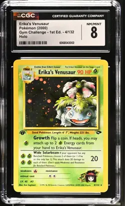 POKEMON CGC 8 Erika's Venusaur 4/132 2000 Gym Challenge - 1st Edition Rare Holo - Image 1