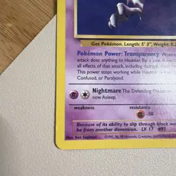 Haunter Pokemon Card Non-Holo 21/62 Fossil Set Rare 1999 Original LP - Image 2