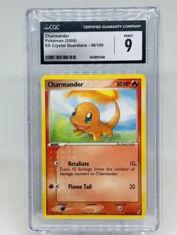 2006 Pokemon Charmander 48/100 EX Crystal Guardians CGC 9 Mint - Image 1