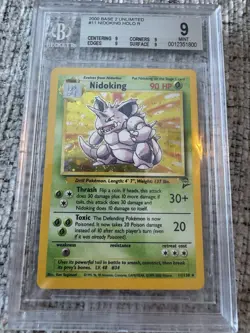 NIDOKING BGS 9 2000 POKEMON BASE SET 2 UNLIMITED #11/130 HOLO RARE 800 - Image 1