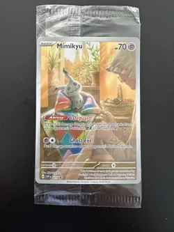 SEALED Pokemon Mimikyu SVP 075 Paldean Fates Full Art Holo Black Star Promo NM - Image 1