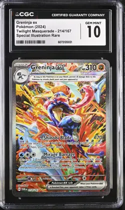 POKEMON CGC 10 Greninja ex 214/167 2024 Twilight Masquerade SIR *0031 - Image 1