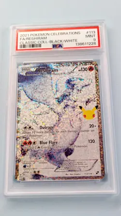 Reshiram Full Art PSA 9 2021 Pokemon Celebrations Classic Collection 113 - Image 1