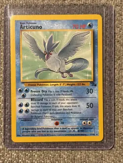 Pokemon TCG Articuno Card 17/62 Fossil Unlimited Non-Holo Rare - Image 1