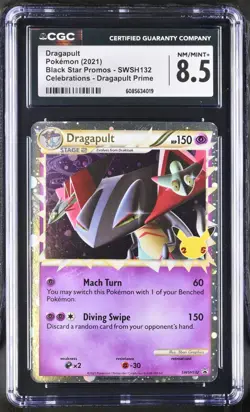 POKEMON CGC 8.5 2021 Dragapult Prime SWSH132 Holo Black Star Promo - Image 1