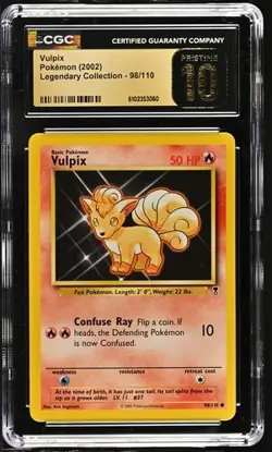 Pokemon Vulpix 2002 Legendary Collection 98/110 CGC PRISTINE 10 - Image 1