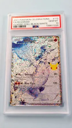 Reshiram Full Art PSA 10 GEM 2021 Pokemon Celebrations Classic Collection 113 - Image 1