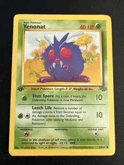 Venonat Jungle Common 1st Edition 63/64 Vintage Pokemon Card Lot x4 - Image 2