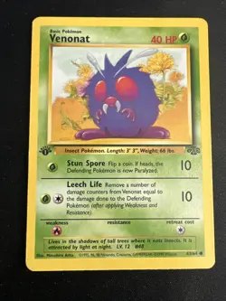 Venonat Jungle Common 1st Edition 63/64 Vintage Pokemon Card Lot x4 - Image 4