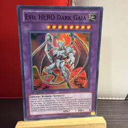 Yugioh Evil HERO Dark Gaia LCGX-EN069 Super Rare 1st Ed + BONUS HOLO - Image 1