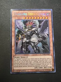 YUGIOH Darklord Tezcatlipoca DESO-EN031 1st edition Secret Rare Near-Mint NM - Image 1