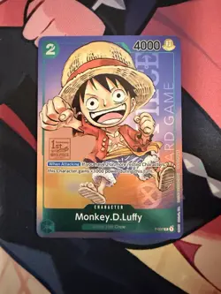 One Piece Card Game Carte Promo Holo Monkey D. Luffy P-037 1st English NM - Image 2