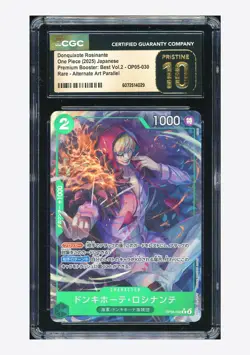 One Piece CGC 10 PRISTINE Donquixote Rosinante R Alt Art 2025 PRB02-030 Japanese - Image 1