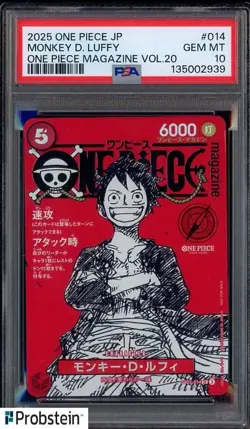 Monkey D Luffy One Piece Mag Vol. 20 Promo #ST21-014 Japan PSA 10 GEM MT - Image 1