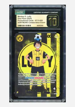 One Piece CGC 10 PRISTINE Monkey D Luffy L Promo 2025 ST13-003 BVB English - Image 1
