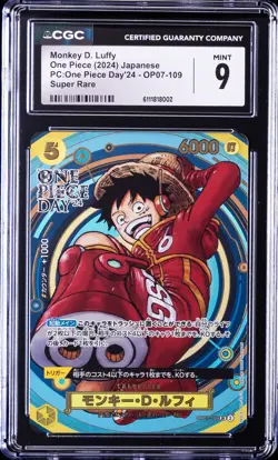 2024 ONE PIECE JPN PC : ONE PIECE DAY '24 SUPER RARE MONKEY D. LUFFY CGC 9 - Image 1
