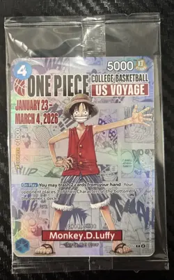One Piece CCG Monkey D. Luffy US Voyage Promo Holo Card P-055 Rutgers - READ 2/9 - Image 1