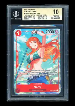 One Piece BGS 10 PRISTINE Nami R Alternate Art 2024 OP01-016 OP01 Wave 2 English - Image 1