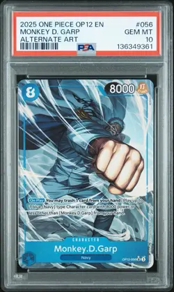 Monkey D. Garp Alternate Art PSA GEM MINT 10 One Piece OP 12 - Image 1