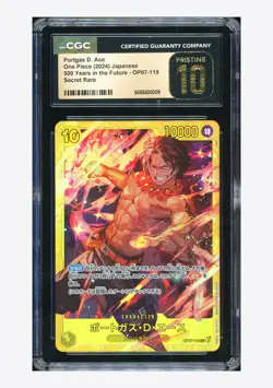 One Piece CGC 10 PRISTINE Portgas D Ace SEC 2024 OP07-119 OP07 Japanese - Image 1