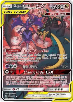 Naganadel & Guzzlord GX - 224/236 - Pokemon Cosmic Eclipse Sun & Moon Card NM - Image 1
