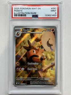 PSA 9 Pignite #097/086 Illustration Rare - White Flare Pokemon TCG Card - Image 1