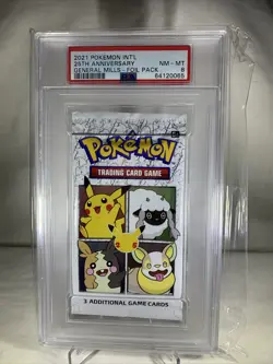 PSA 8 Mint Pokemon Trading Card Game 25th Anniversary General Mills Booster Pack - Image 1