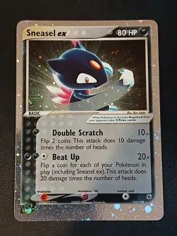 Sneasel ex 103/109 Ruby and Sapphire Ultra Rare Holo Pokemon Card LP - Image 1
