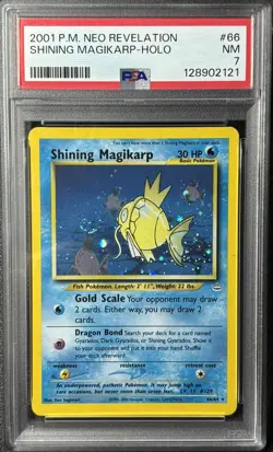 Pokemon - P.M. Shining Magikarp Holo - PSA 7 - 2001 Neo Revelation 66/64 Rare - Image 1