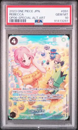 Special Alternate Art Rebecca One Piece OP06 WIngs/Captain Japanese #091 PSA 10 - Image 1