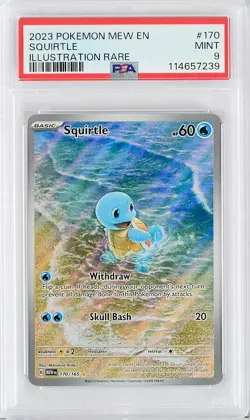 2023 Pokemon Mew En Squirtle Wartortle Blastoise Illust. Rare 3-Card Set PSA 9!! - Image 2