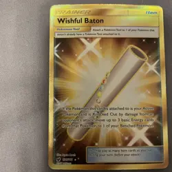 Pokemon TCG Wishful Baton 121/111 S&M: Crimson Invasion Secret Rare Card - Image 1