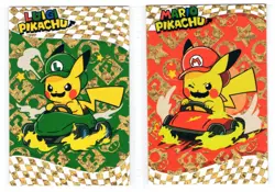 GOLD Holo *Electric Pikachu Card Database* - MARIO & LUIGI * POKEMON- RARE - Image 1
