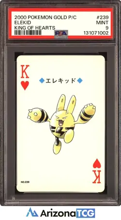 Pokemon 2000 Elekid 239 King Of Hearts Pokemon Gold Playing Card Japanese PSA 9 - Image 1