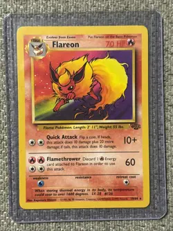 Pokemon Flareon Card 19/64 Jungle Regular TCG Non-Holo LP - Image 1