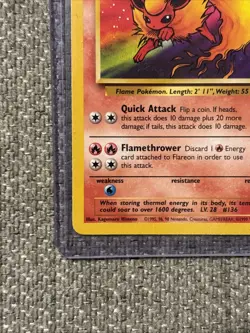Pokemon Flareon Card 19/64 Jungle Regular TCG Non-Holo LP - Image 5