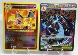 Pokemon Charizard 2 Card Lot Mega X Ex Promo & 2016 Evolutions Holo, Deck Box - Image 1