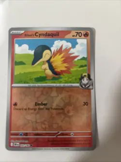 Pokemon Ethan's Cyndaquil Reverse Holo Card 032/182 Destined Rivals - Image 1