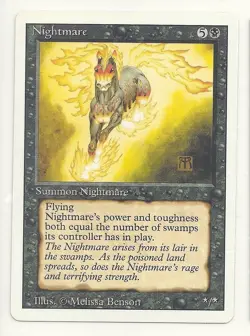 MTG REVISED,4th Edition: 2x NM-,LP Nightmare Magic the Gathering Card */* Swamps - Image 1