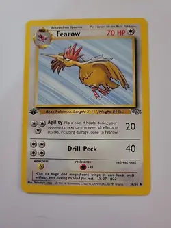 Pokemon TCG Fearow Card Jungle 36/64 1st Edition Uncommon - Image 1