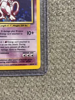 Pokemon TCG Mewtwo Holo Rare Card Base Set 10/102 Vintage Unlimited LP - Image 2