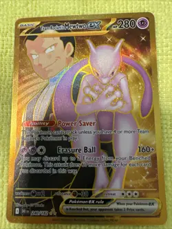 Pokemon TCG Mewtwo EX Team Rockets Hyper Rare Card 240/182 Destined Rivals - Image 1