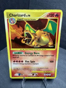 Pokemon TCG Charizard 103/100 Stormfront Holo Card Secret Rare Damaged - Image 2