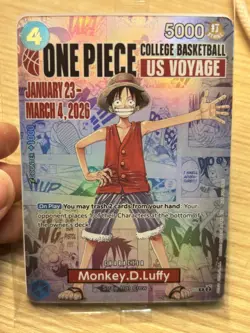 SEALED One Piece Promo Card College Basketball US Voyage Monkey D. Luffy Rutgers - Image 1