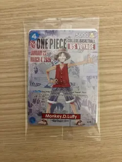 SEALED One Piece Promo Card College Basketball US Voyage Monkey D. Luffy Rutgers - Image 2