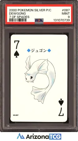Pokemon 2000 Dewgong 7 Of Spades 087 Silver Playing Card Japanese PSA 9 - Image 1