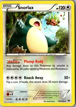 Snorlax 118/162 Uncommon XY - BREAKthrough LP Pokemon Card - Image 1