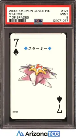 Pokemon 2000 Starmie 121 7 Of Spades Pokemon Silver Playing Card Japanese PSA 9 - Image 1